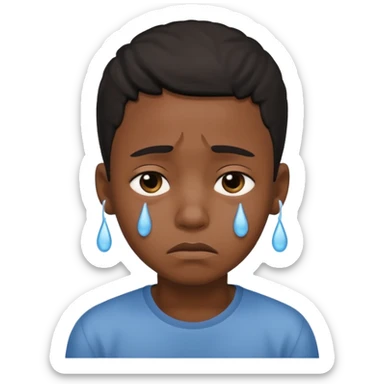 Black boy crying sticker