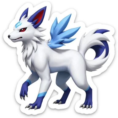 Garurumon-Zangoose-Renamon-Absol-fusion-hybrid-creature (full body) sticker