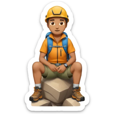A man sitting on a mountain sticker