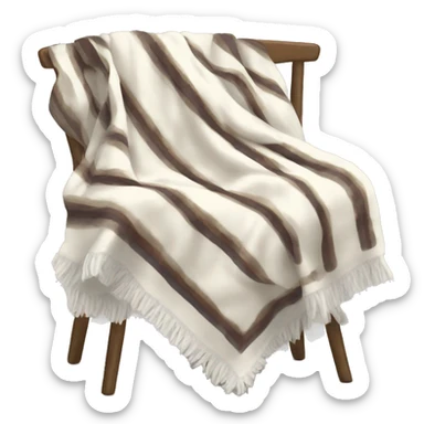 Cozy white with stripes blanket sticker