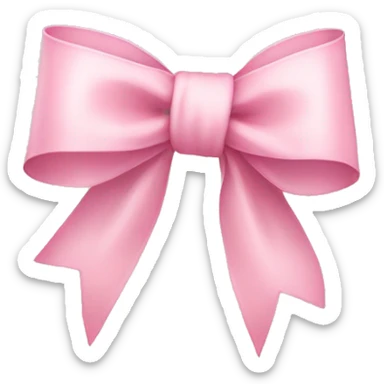 light pink ribbon bow sticker