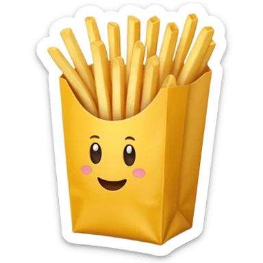 Porzione di patatine media confezione gialla sticker