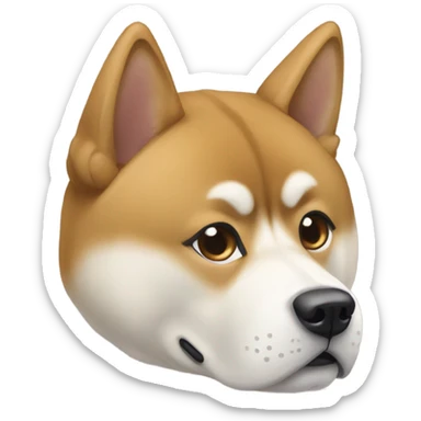 Akita Inu dig somking sticker