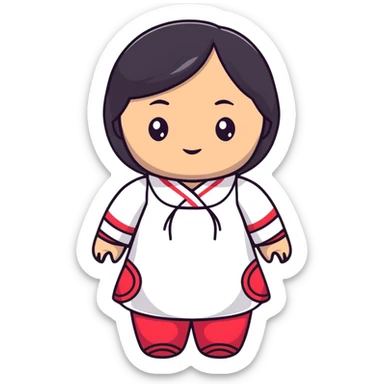 Asian woman doll sticker