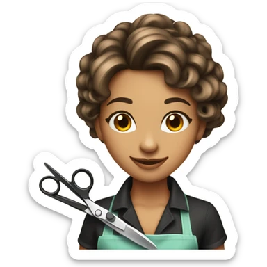 pretty hairdresser woman  sticker