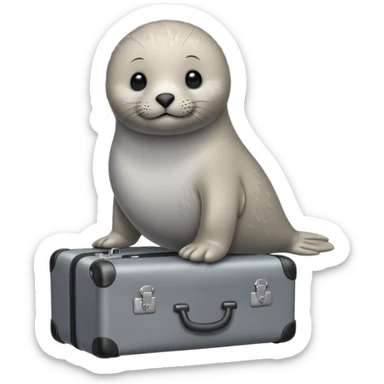 Baby seal with a suitcase  sticker