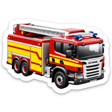 Fire Truck - Scania P320 Fire Truck (Model Year: 2015) (Iconic Colour: Red with white and yellow stripes) sticker