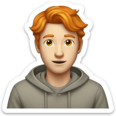 guy with ginger hair, fox ears,.two triangle markings on the cheeks, eyes yellow, short hair sticker