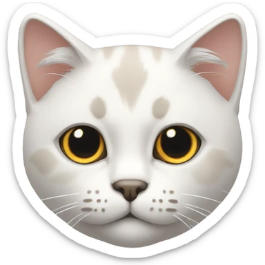 gato blanco con cara de malo sticker