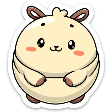 cute cartoon sticker style baozi with smiling face sticker