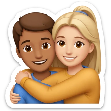 two friends hugging sticker