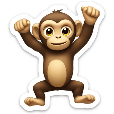 Monkey climbing on a rock wall in the Amazon  sticker
