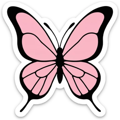 pink butterfly  sticker
