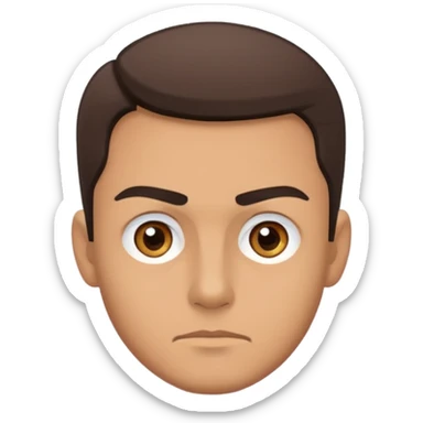 Generate a sarcastic emoji or sticker in a minimal flat-design style.  
The emoji should display a confident “nah, not today” attitude:  
- raised eyebrow  
- slight smirk  
- subtle eye-roll or side glance  
- man sticker