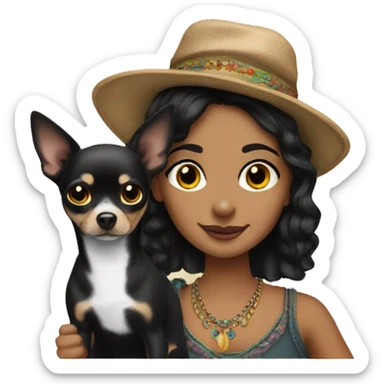 Fair gypsy with black chihuahua sticker