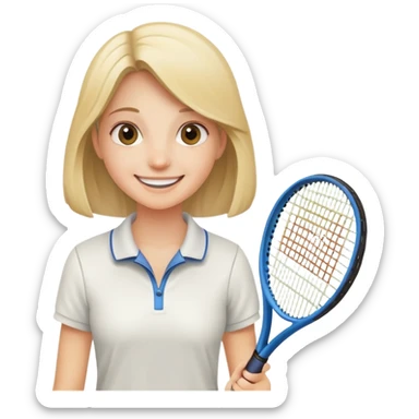 Girl with tennis racket sticker