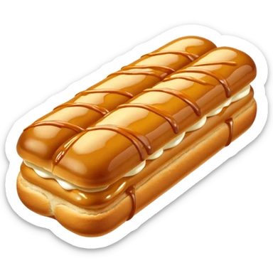 3d realistic Butterscotch éclair  sticker