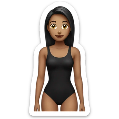 girl in black bodysuit sticker