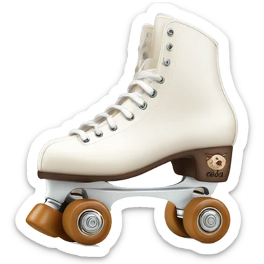White artistic rollerskates from edea flamenco with brown toestop sticker