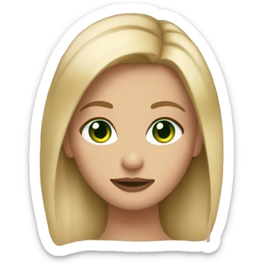 girl with dirty blonde hair green eyes and lashes sticker