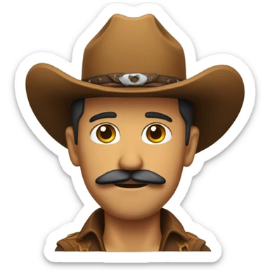 Cowboy with mustache  sticker