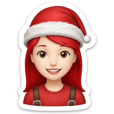 Girl in red Christmas hat with buckle accent.









































 sticker