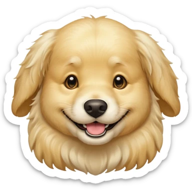 Silly English cream golden retriever  sticker