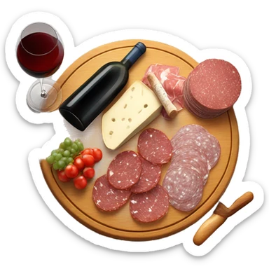 charcuterie board with salami and wine  sticker