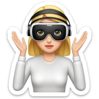 VR wearing woman sticker