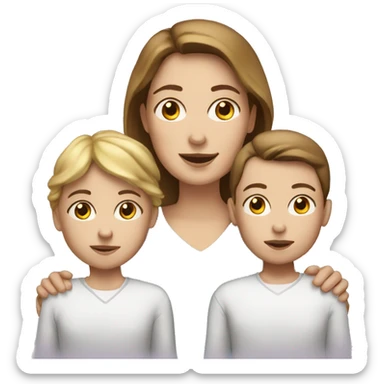 white woman with white
2 kids sticker