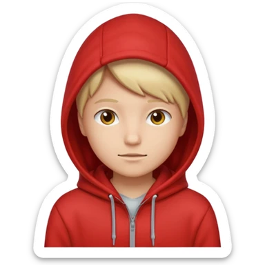 Red hoodi emoji  only no smile on that hoodie sticker
