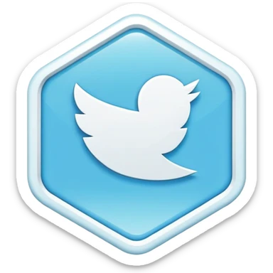 Twitter verification checkmark badge, light blue irregular octagon with white checkmark sticker
