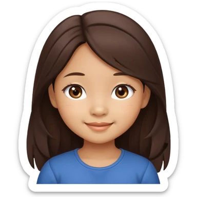 Create 4 cute emoji-style illustrations of a Filipina girl, chibi cartoon style, round face, warm brown skin, long dark hair.
Emoji 1: smiling sweetly with soft eyes.
Emoji 2: blushing shyly, hands near face, kilig expression.
Emoji 3: playful wink with a small heart.
Emoji 4: blowing a kiss. sticker