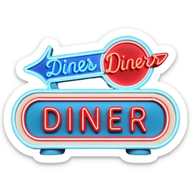 Nifty Fifties Diner marquee sign sticker