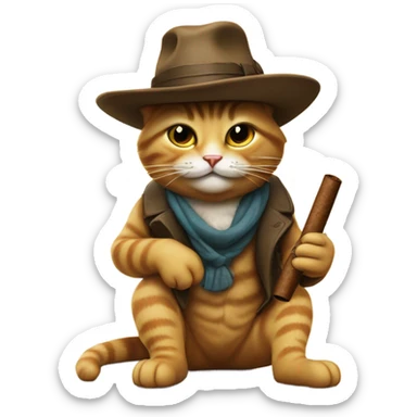 puss in boots with a cigar  sticker