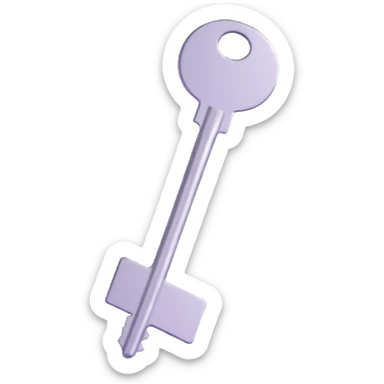 shiny metallic key with reflective surface sticker