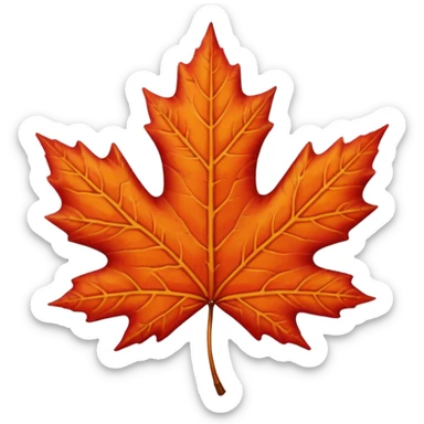 Autumn maple leaf sticker