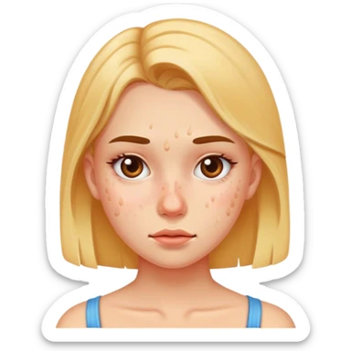 A girl with acne sticker