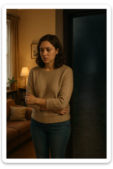 donna che vuole rimanere nella sua zona di comfort. Immagini realistiche sticker