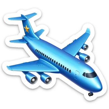 Glitter blue avião sticker