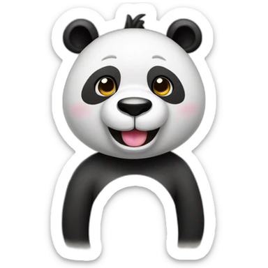 panda con un cuerno de unicornio sticker