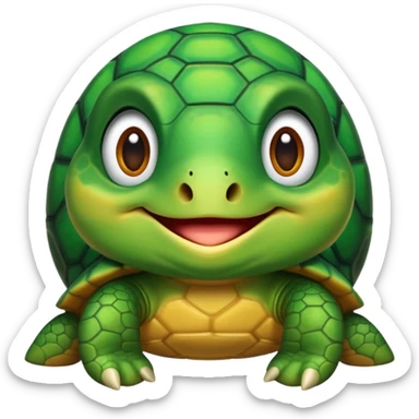 cute turtle named Dave with friendly expression, simple background, emoji style sticker