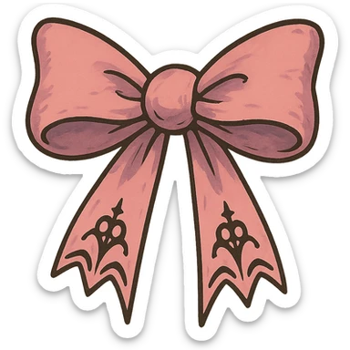 pink gothic bow sticker