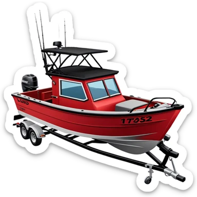 Fishing Boat - Lund 1775 Crossover XS (Model Year: 2022) (Iconic colour: Red with black trim) sticker