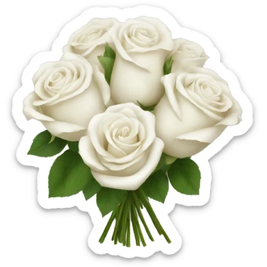 White roses bouquet  sticker