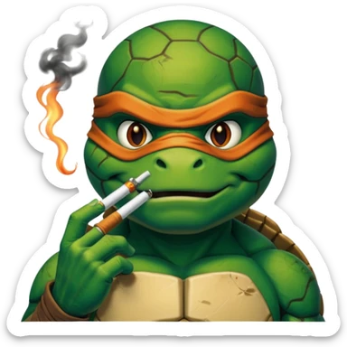 Ninja turtle smoking  sticker