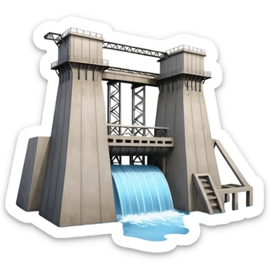 hydroelectric power station sticker