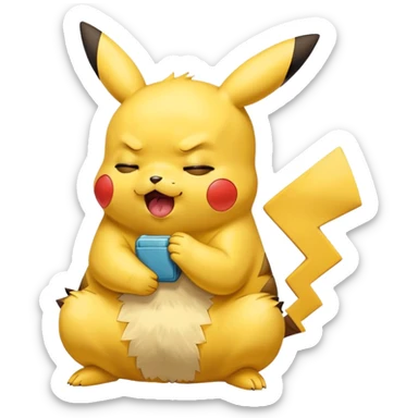 sleepy tired Pikachu yawning sticker