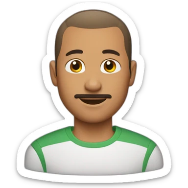 man with buzz hair cut sticker