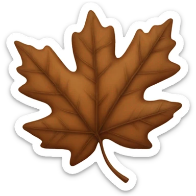 brown fall leaf sticker
